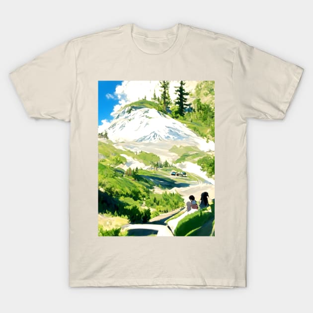 Green Rainier Hikes T-Shirt by DaysuCollege